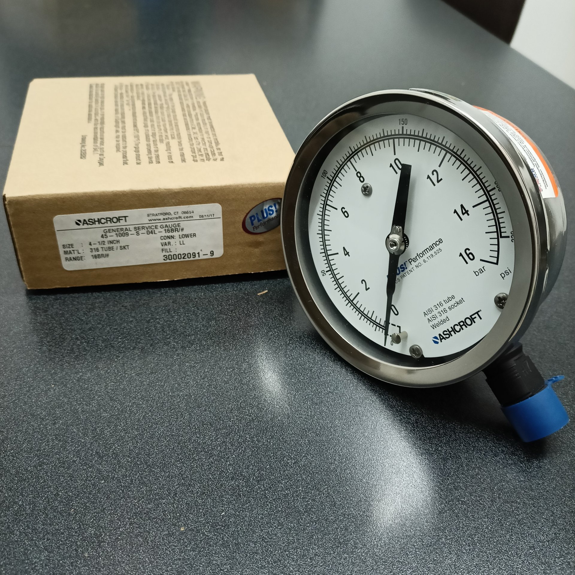 45-1009S-04L-0/16 BAR DUAL  (PSI) MANOME